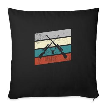 Chasse rétro - Housse de coussin décorative 45 x 45 cm - noir - Devant