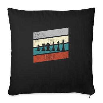 Échecs Rétro - Housse de coussin décorative 45 x 45 cm - noir - Devant