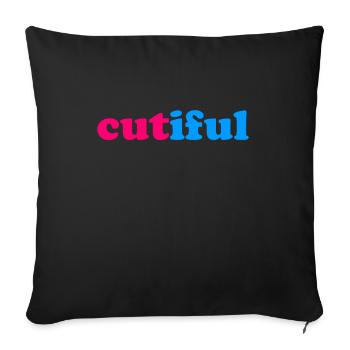 Cutiful My Blend Between Cute and Beautiful - Sofa pillowcase 17,3'' x 17,3'' (45 x 45 cm) - black - Front