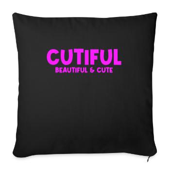 Cutiful My Blend Between Cute and Beautiful - Sofa pillowcase 17,3'' x 17,3'' (45 x 45 cm) - black - Front