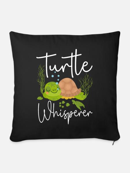Sea Turtle Tortoise Turtle - Sofakissenbezug 45 x 45 cm - Schwarz