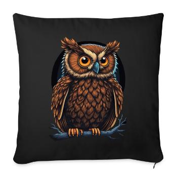 Cute Owl Birding Ornithology Lover - Sofakissenbezug 45 x 45 cm - Schwarz - Vorne