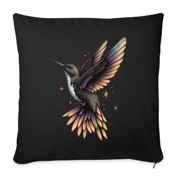 Mignon Colibri Birding Ornithologie Amateur - Housse de coussin décorative 45 x 45 cm - noir - Devant