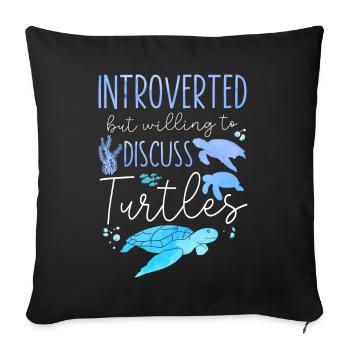 Sea Turtle Tortoise Introverted - Sofakissenbezug 45 x 45 cm - Schwarz - Vorne