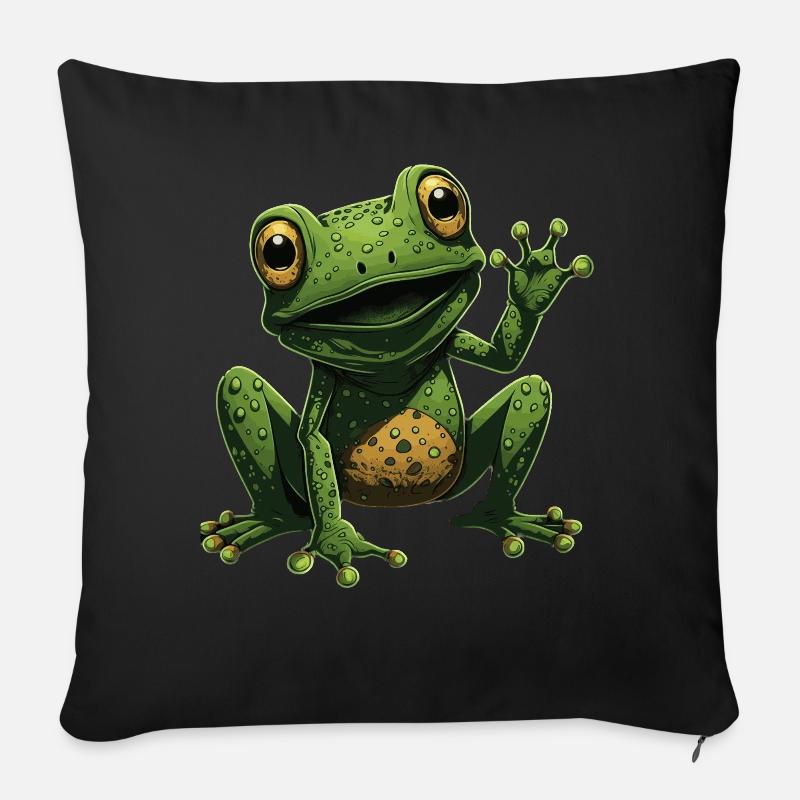 Cute Cartoon Frog Kawaii Anime Frog Lover - Sofakissenbezug 45 x 45 cm - Schwarz