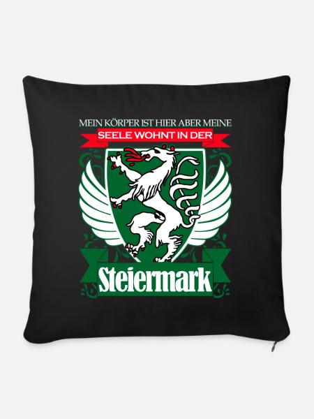 Steiermark Spruch - Sofakissenbezug 45 x 45 cm - Schwarz