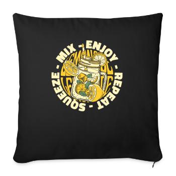 Squeeze Mix Profitez des amateurs de limonade répétés - Housse de coussin décorative 45 x 45 cm - noir - Devant