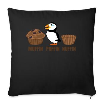 Macareux macareux blague blague macareux - Housse de coussin décorative 45 x 45 cm - noir - Devant