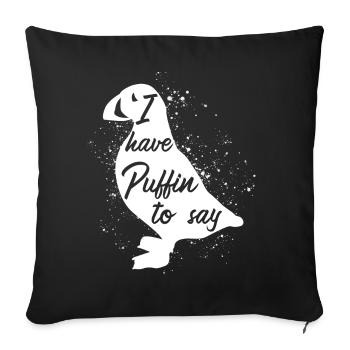 Puffin Papageientaucher - Sofakissenbezug 45 x 45 cm - Schwarz - Vorne