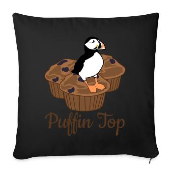 Puffin top instead of muffin top - Sofa pillowcase 17,3'' x 17,3'' (45 x 45 cm) - black - Front
