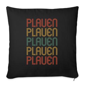 Plauenerin Plauener Plauen - Sofa pillowcase 17,3'' x 17,3'' (45 x 45 cm) - black - Front