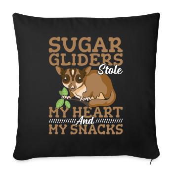 Sugar Gliders Stole Herz Sugar Glider Besitzer - Sofakissenbezug 45 x 45 cm - Schwarz - Vorne
