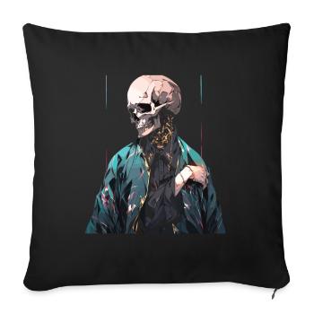 Crâne Crâne Crânes Crâne Squelette - Housse de coussin décorative 45 x 45 cm - noir - Devant