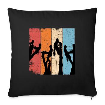 Retro Arborist Gift Father Chainsaw - Sofa pillowcase 17,3'' x 17,3'' (45 x 45 cm) - black - Front