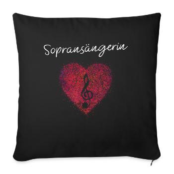 Violinschlüssel Chor Musik Sopran Sängerin Musik - Sofakissenbezug 45 x 45 cm - Schwarz - Vorne