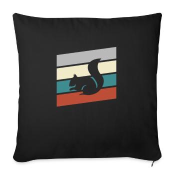Squirrel Retro - Sofa pillowcase 17,3'' x 17,3'' (45 x 45 cm) - black - Front