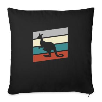 Kangourou Rétro - Housse de coussin décorative 45 x 45 cm - noir - Devant