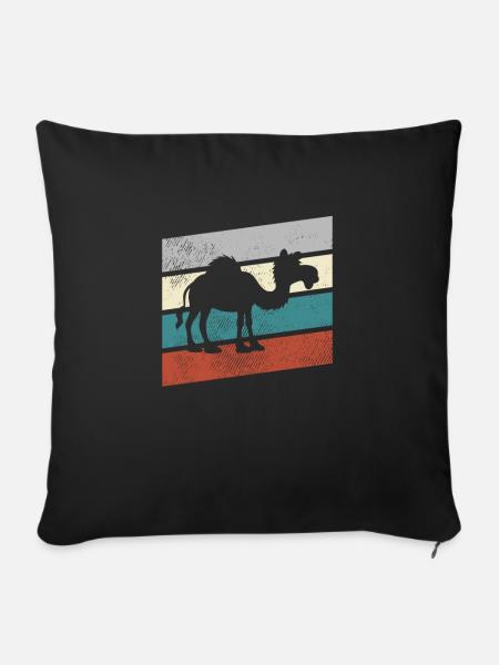 Dromedar Retro - Sofakissenbezug 45 x 45 cm - Schwarz