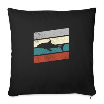 Shark Retro - Sofa pillowcase 17,3'' x 17,3'' (45 x 45 cm) - black - Front