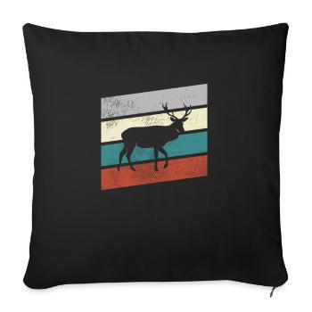 Hirsch Rétro - Housse de coussin décorative 45 x 45 cm - noir - Devant