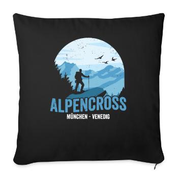 Crossing the Alps Munich Venice Alpine Cross - Sofa pillowcase 17,3'' x 17,3'' (45 x 45 cm) - black - Front