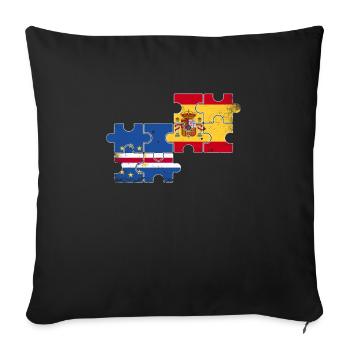 Cape Verde Spain Vintage Flag Cape Verde - Sofa pillowcase 17,3'' x 17,3'' (45 x 45 cm) - black - Front