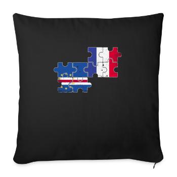 Cape Verde France Vintage Flag Cape Verde - Sofa pillowcase 17,3'' x 17,3'' (45 x 45 cm) - black - Front