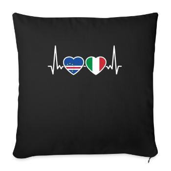 Cape Verde Italy Heartbeat Flag Cape Verde - Sofa pillowcase 17,3'' x 17,3'' (45 x 45 cm) - black - Front
