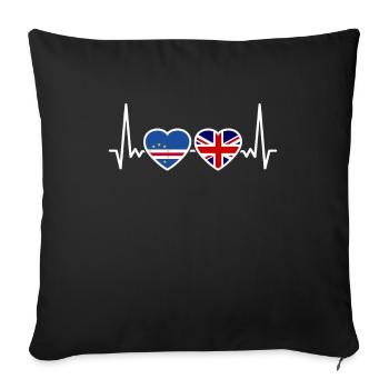 Cape Verde UK heartbeat flag Cape Verde - Sofa pillowcase 17,3'' x 17,3'' (45 x 45 cm) - black - Front