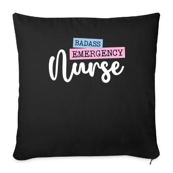 Badass Notfallkrankenschwester Trauma Queen Notaufnahme Notfall - Sofakissenbezug 45 x 45 cm - Schwarz - Vorne