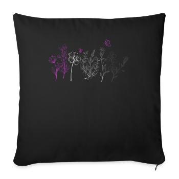 Asexueller Wildflower Pride Month LGBT Subtiles Ass - Sofakissenbezug 45 x 45 cm - Schwarz - Vorne