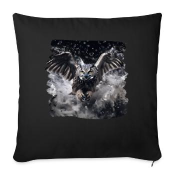 Owls Owl Owl Eagle Owl Night Owl Owl - Sofa pillowcase 17,3'' x 17,3'' (45 x 45 cm) - black - Front