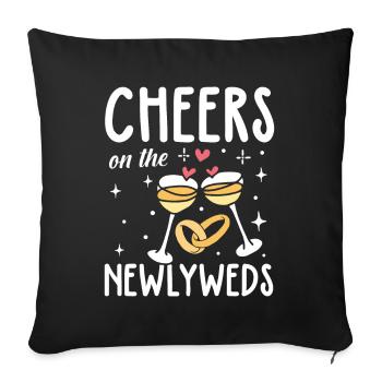 Cheers On The Newlyweds - Sofakissenbezug 45 x 45 cm - Schwarz - Vorne