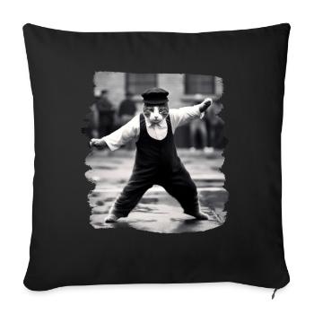 Chats Chat Chat Amoureux Drôles de Chats - Housse de coussin décorative 45 x 45 cm - noir - Devant