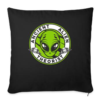 Ancien théoricien extraterrestre Conspiration OVNI - Housse de coussin décorative 45 x 45 cm - noir - Devant