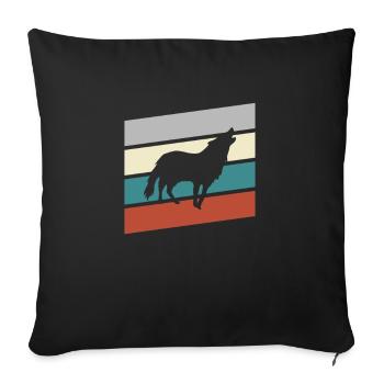 Wolf Retro - Sofa pillowcase 17,3'' x 17,3'' (45 x 45 cm) - black - Front