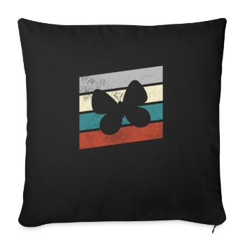 Papillon Rétro - Housse de coussin décorative 45 x 45 cm - noir - Devant