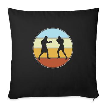 Boxe Rétro - Housse de coussin décorative 45 x 45 cm - noir - Devant