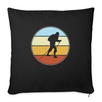 Hiking Retro - Sofa pillowcase 17,3'' x 17,3'' (45 x 45 cm) - black - Front
