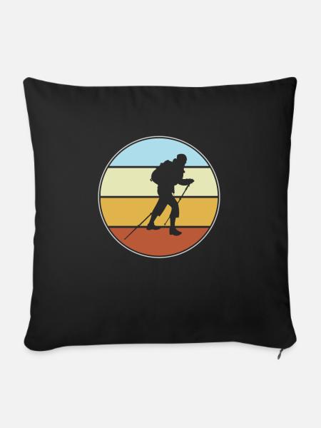 Wandern Retro - Sofakissenbezug 45 x 45 cm - Schwarz