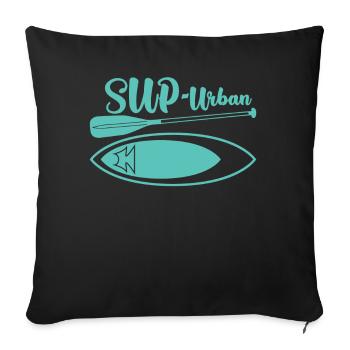 Sports nautiques de pagayage debout - Housse de coussin décorative 45 x 45 cm - noir - Devant