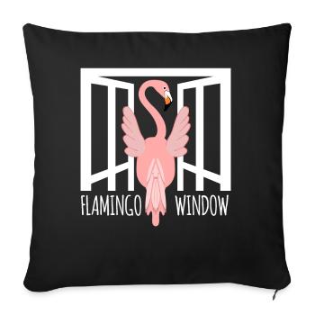 funny flamingo - Sofa pillowcase 17,3'' x 17,3'' (45 x 45 cm) - black - Front