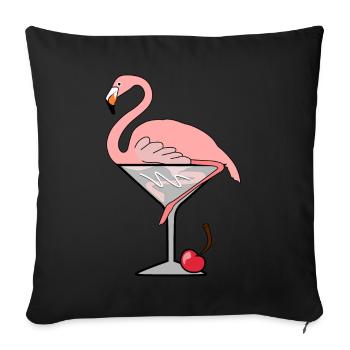 Flamingo Cocktail - Housse de coussin décorative 45 x 45 cm - noir - Devant