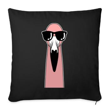Flamingo Sunglasses Flamingos - Sofa pillowcase 17,3'' x 17,3'' (45 x 45 cm) - black - Front