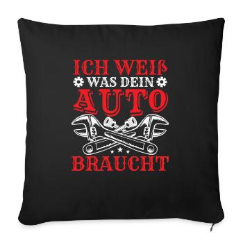 Mechaniker Lustig Werkstatt Autoschrauber - Sofakissenbezug 45 x 45 cm - Schwarz - Vorne