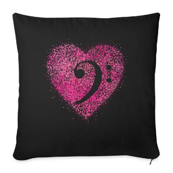 Bass clef bass music orchestra music teacher - Sofa pillowcase 17,3'' x 17,3'' (45 x 45 cm) - black - Front