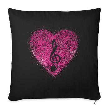 Treble clef, soprano, orchestra, musician teacher - Sofa pillowcase 17,3'' x 17,3'' (45 x 45 cm) - black - Front