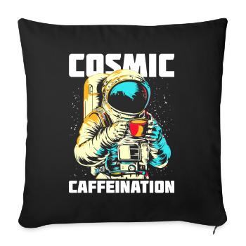 Café Astronaute Caféine Pop Art - Housse de coussin décorative 45 x 45 cm - noir - Devant