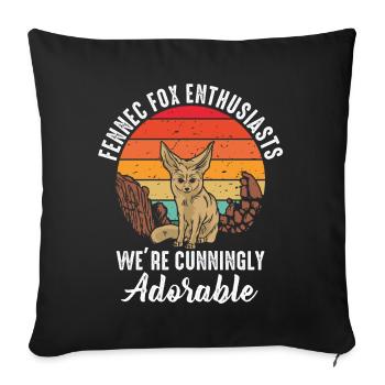 Fennek-füchse: cunningly lovable - Sofa pillowcase 17,3'' x 17,3'' (45 x 45 cm) - black - Front