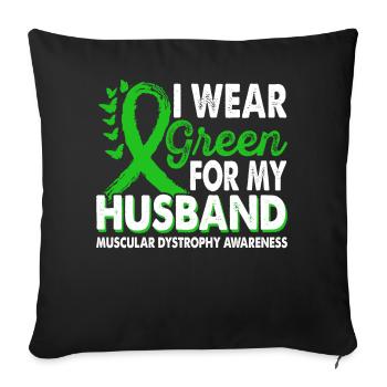 Wear green for Awareness Month for - Sofa pillowcase 17,3'' x 17,3'' (45 x 45 cm) - black - Front